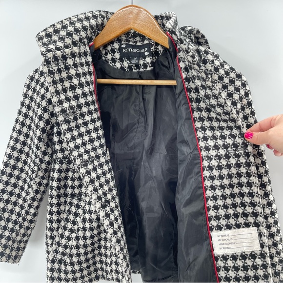Rothschild Houndstooth Pea Coat with Detachable Hood Size 8 Medium - Picture 5 of 9